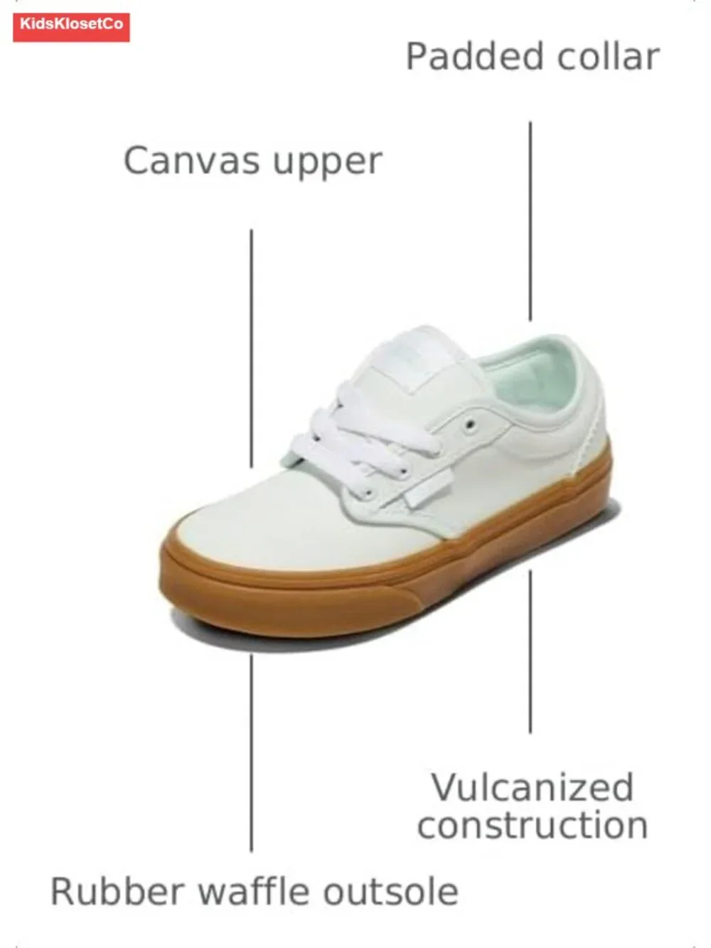 Vans Kids Atwood Low-Top Canvas Sneakers - Lace-Up Skate Shoes, Comfortable